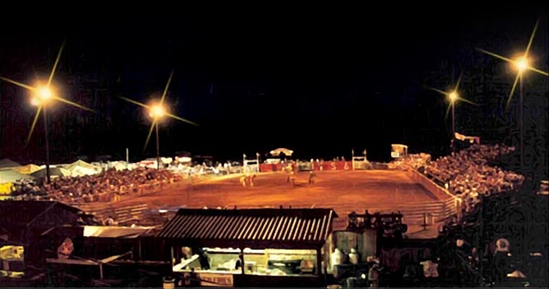 Night shot of Benton Rodeo Arena